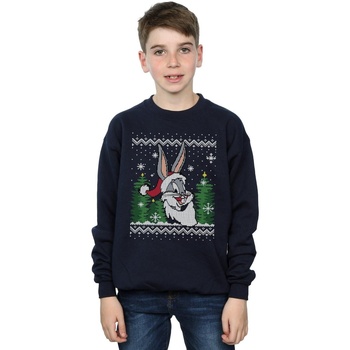 Vêtements Garçon Sweats Dessins Animés Bugs Bunny Christmas Fair Isle Bleu
