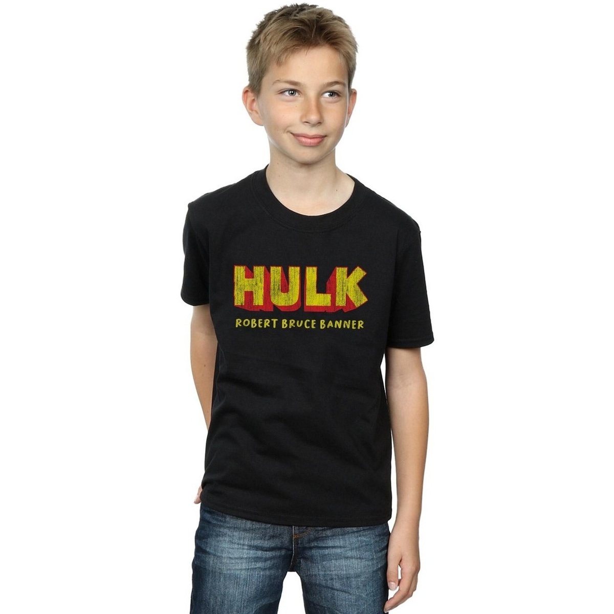Vêtements Garçon T-shirts manches courtes Marvel Hulk AKA Robert Bruce Banner Noir