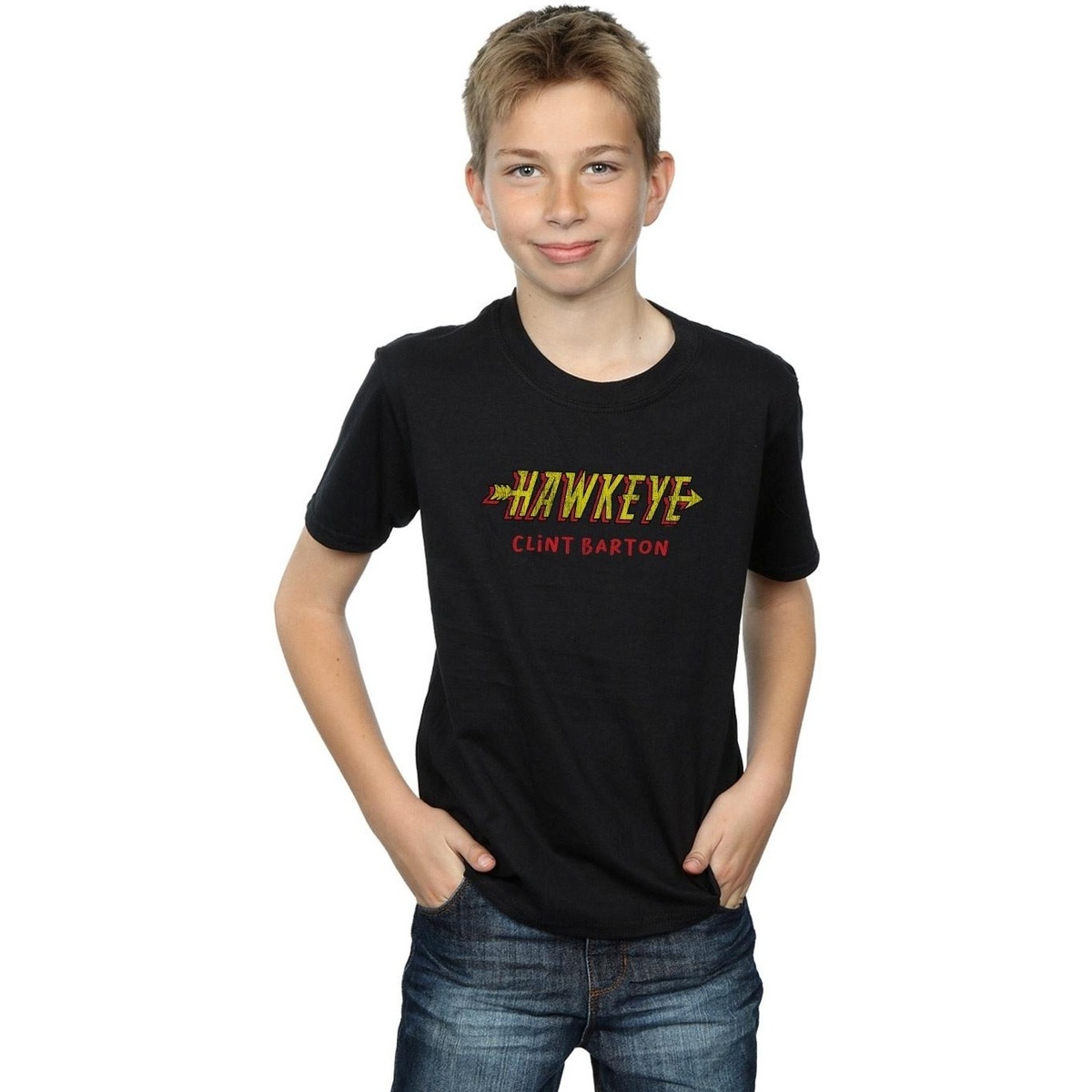 Vêtements Garçon T-shirts manches courtes Marvel Hawkeye AKA Clint Barton Noir