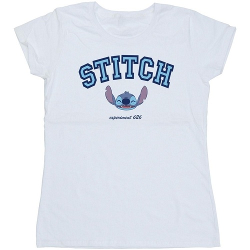 Vêtements Femme T-shirts manches longues Disney Lilo And Stitch Collegial Blanc
