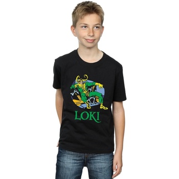 Vêtements Garçon T-shirts manches courtes Marvel Loki Throne Noir
