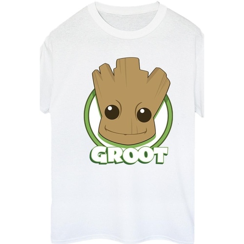Vêtements Femme T-shirts manches longues Guardians Of The Galaxy Groot Badge Blanc