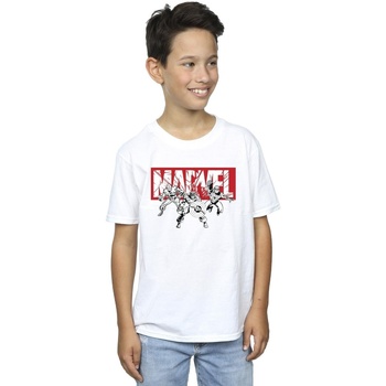 Vêtements Garçon T-shirts & Polos Marvel Comics Hero Group Blanc