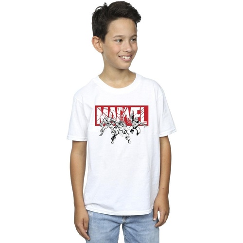 Vêtements Garçon T-shirts manches courtes Marvel Comics Hero Group Blanc