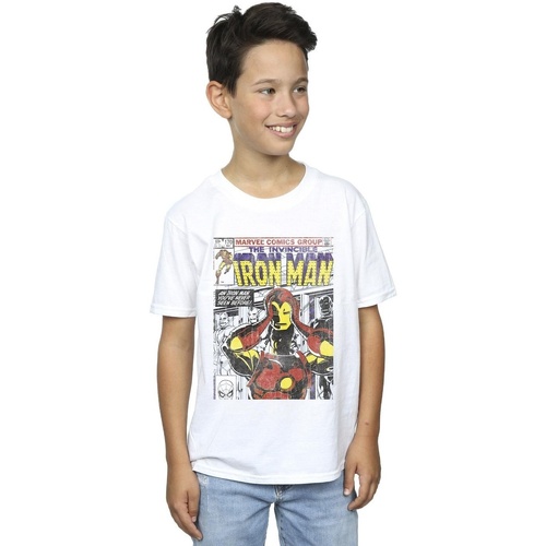 Vêtements Garçon T-shirts manches courtes Marvel Iron Man Head Gear Off Blanc
