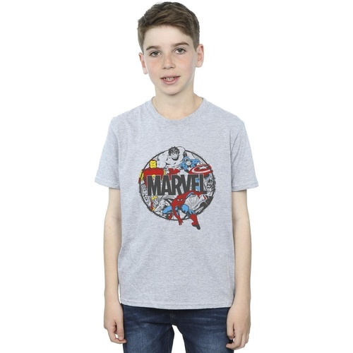 Vêtements Garçon T-shirts manches courtes Marvel Character Circle Gris