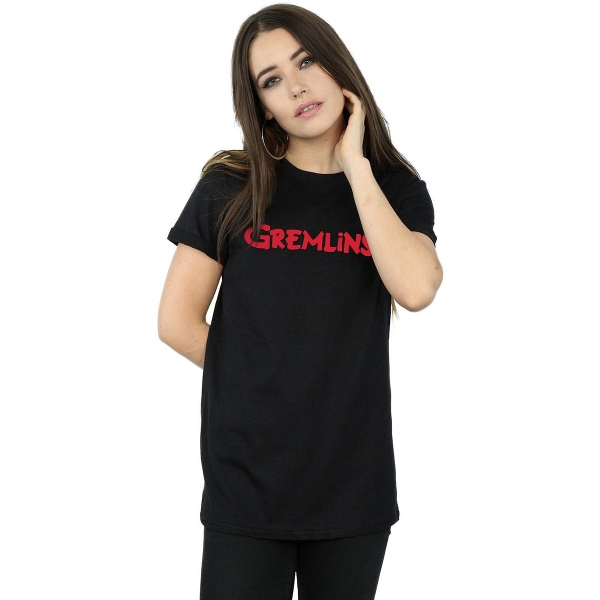 Vêtements Femme T-shirts manches longues Gremlins Text Logo Noir