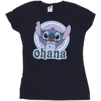 Vêtements Femme T-shirts manches longues Disney Lilo And Stitch Ohana Circle Bleu