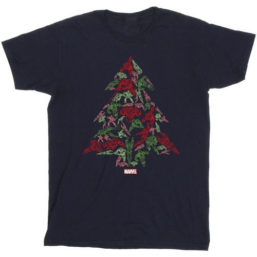 Vêtements Garçon T-shirts manches courtes Marvel Avengers Christmas Tree Bleu