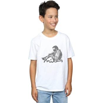 Vêtements Garçon T-shirts manches courtes Miles Davis Profile Sketch Blanc