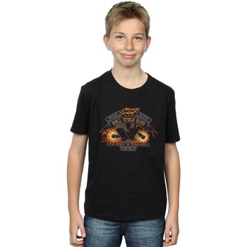 Vêtements Garçon T-shirts manches courtes Marvel Ghost Rider Hell Cycle Club Noir