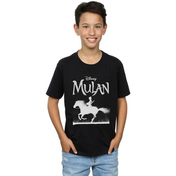 Vêtements Garçon T-shirts manches courtes Disney Mulan Movie Mono Horse Noir