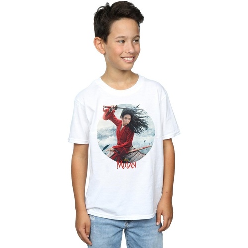 Vêtements Garçon T-shirts manches courtes Disney Mulan Movie Sword Poster Blanc