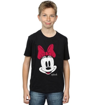 Vêtements Garçon T-shirts manches courtes Disney Minnie Mouse Distressed Face Noir