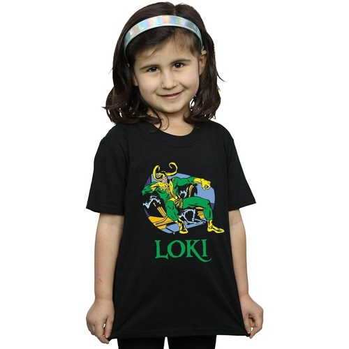 Vêtements Fille T-shirts manches longues Marvel Loki Throne Noir