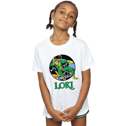 Vêtements Fille T-shirts manches longues Marvel Loki Throne Blanc