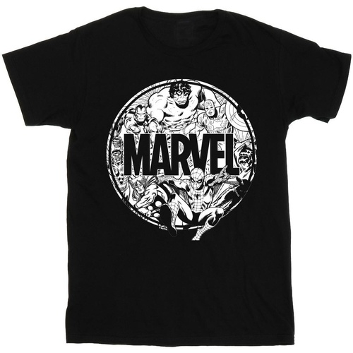 Vêtements Fille T-shirts manches longues Marvel Logo Character Infill Noir