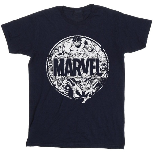 Vêtements Fille T-shirts manches longues Marvel Logo Character Infill Bleu