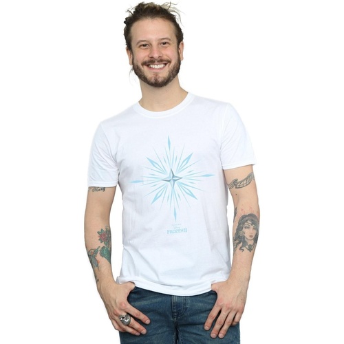 Vêtements Homme T-shirts manches longues Disney Frozen 2 Elsa Signature Snowflake Blanc