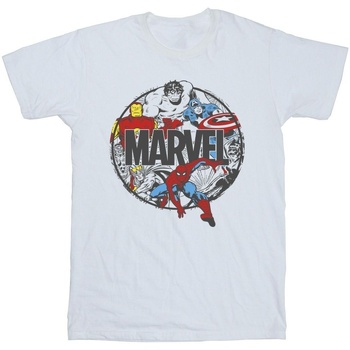 Vêtements Fille T-shirts manches longues Marvel Character Circle Blanc