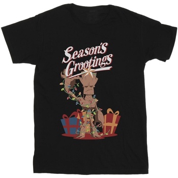 Vêtements Fille T-shirts manches longues Marvel Comics Groot Season's Grootings Noir