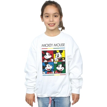 Vêtements Fille Sweats Disney Mickey Mouse Square Colour Blanc