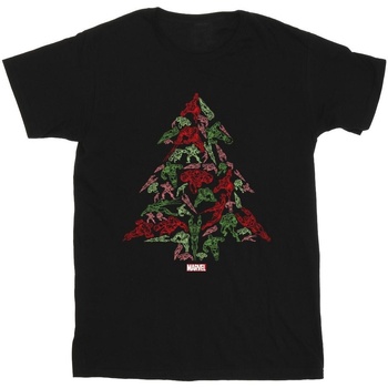 Vêtements Fille T-shirts manches longues Marvel Avengers Christmas Tree Noir