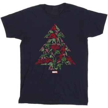 Vêtements Fille T-shirts manches longues Marvel Avengers Christmas Tree Bleu