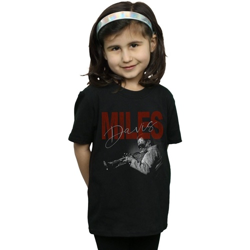 Vêtements Fille T-shirts manches longues Miles Davis Distressed Photo Noir