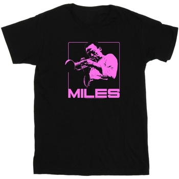 Vêtements Fille T-shirts manches longues Miles Davis Pink Square Noir