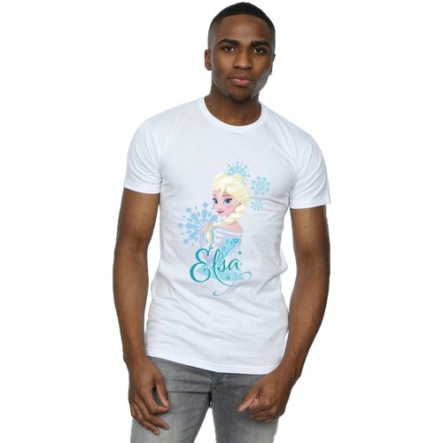 Vêtements Homme T-shirts manches longues Disney Frozen Elsa Snowflakes Blanc