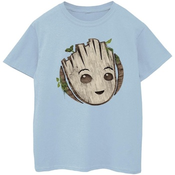 Vêtements Fille T-shirts manches longues Marvel I Am Groot Wooden Head Bleu