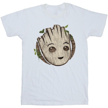 Vêtements Fille T-shirts manches longues Marvel I Am Groot Wooden Head Blanc