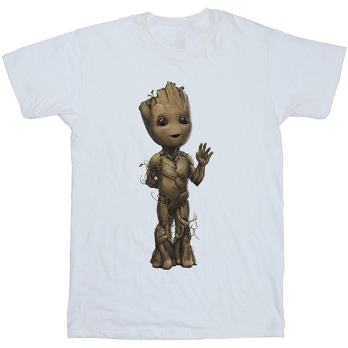 Vêtements Fille T-shirts manches longues Marvel I Am Groot Wave Pose Blanc