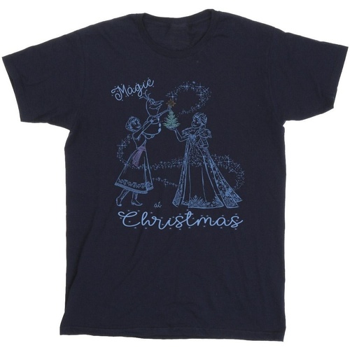Vêtements Homme T-shirts manches longues Disney Frozen Magic Christmas Bleu