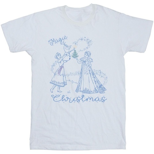 Vêtements Homme T-shirts manches longues Disney Frozen Magic Christmas Blanc