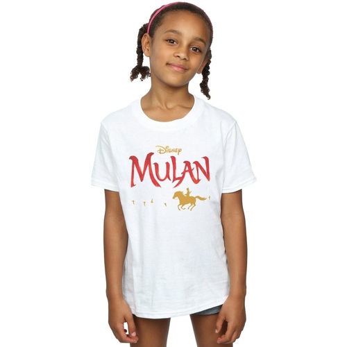 Vêtements Fille T-shirts manches longues Disney Mulan Movie Logo Blanc
