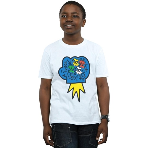 Vêtements Garçon T-shirts manches courtes Disney Donald Duck Pop Fist Blanc