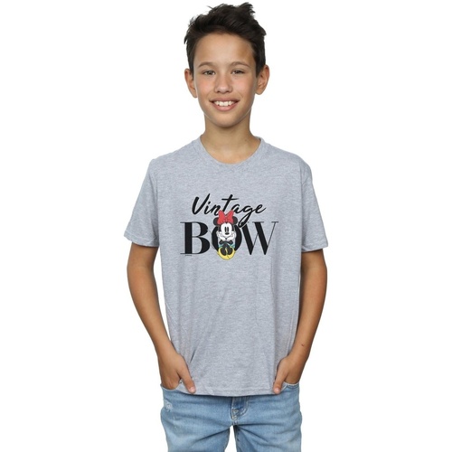 Vêtements Garçon T-shirts manches courtes Disney Minnie Mouse Vintage Bow Gris