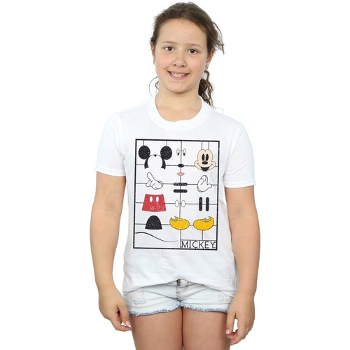Vêtements Fille T-shirts manches longues Disney Mickey Mouse Construction Kit Blanc