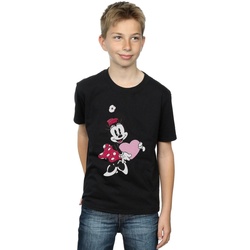 Vêtements Garçon T-shirts manches courtes Disney Minnie Mouse Love Heart Noir