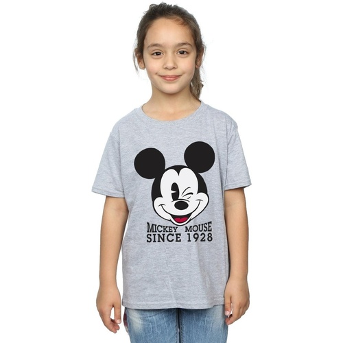 Vêtements Fille T-shirts manches longues Disney Mickey Mouse Since 1928 Gris