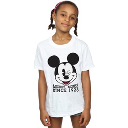 Vêtements Fille T-shirts manches longues Disney Mickey Mouse Since 1928 Blanc