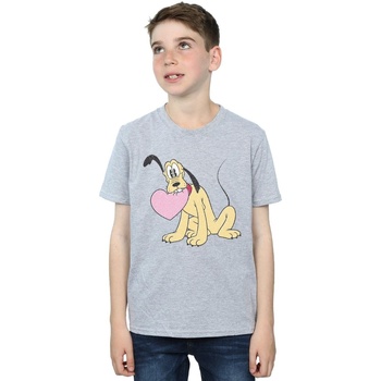 Vêtements Garçon T-shirts manches courtes Disney Pluto Love Heart Gris