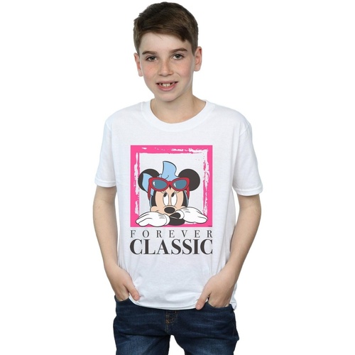 Vêtements Garçon T-shirts manches courtes Disney Minnie Mouse Forever Classic Blanc
