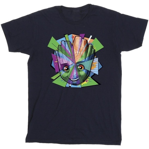 Vêtements Homme T-shirts manches longues Marvel Guardians Of The Galaxy Groot Shattered Bleu