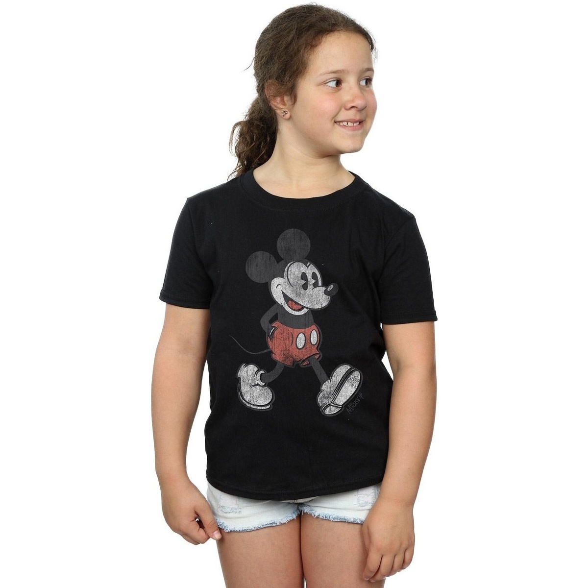 Vêtements Fille T-shirts manches longues Disney Mickey Mouse Walking Noir