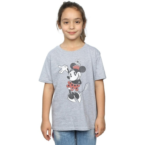 Vêtements Fille T-shirts manches longues Disney Minnie Mouse Waving Gris