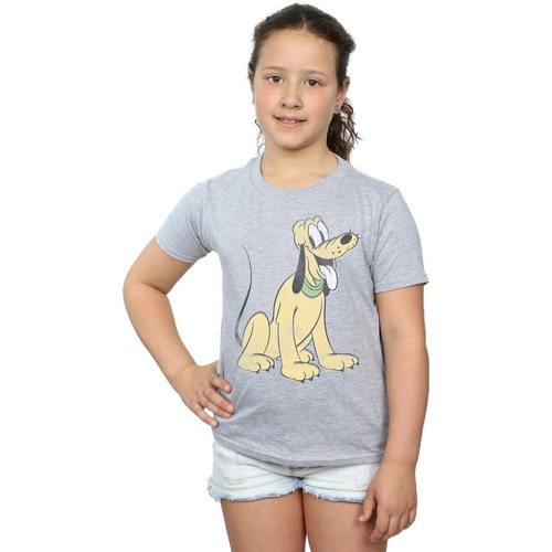 Vêtements Fille T-shirts manches longues Disney Pluto Sitting Gris