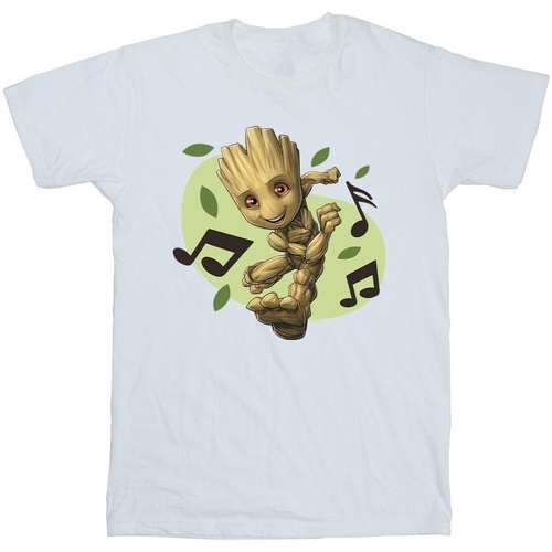 Vêtements Homme T-shirts manches longues Marvel Guardians Of The Galaxy Groot Musical Notes Blanc